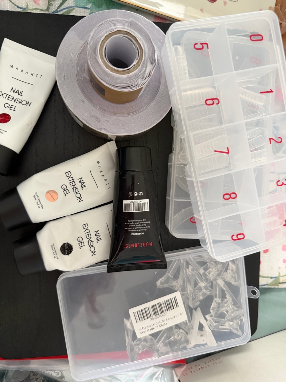 Modelones Poly Nail Extension Gel Tubes and nail forms bundle